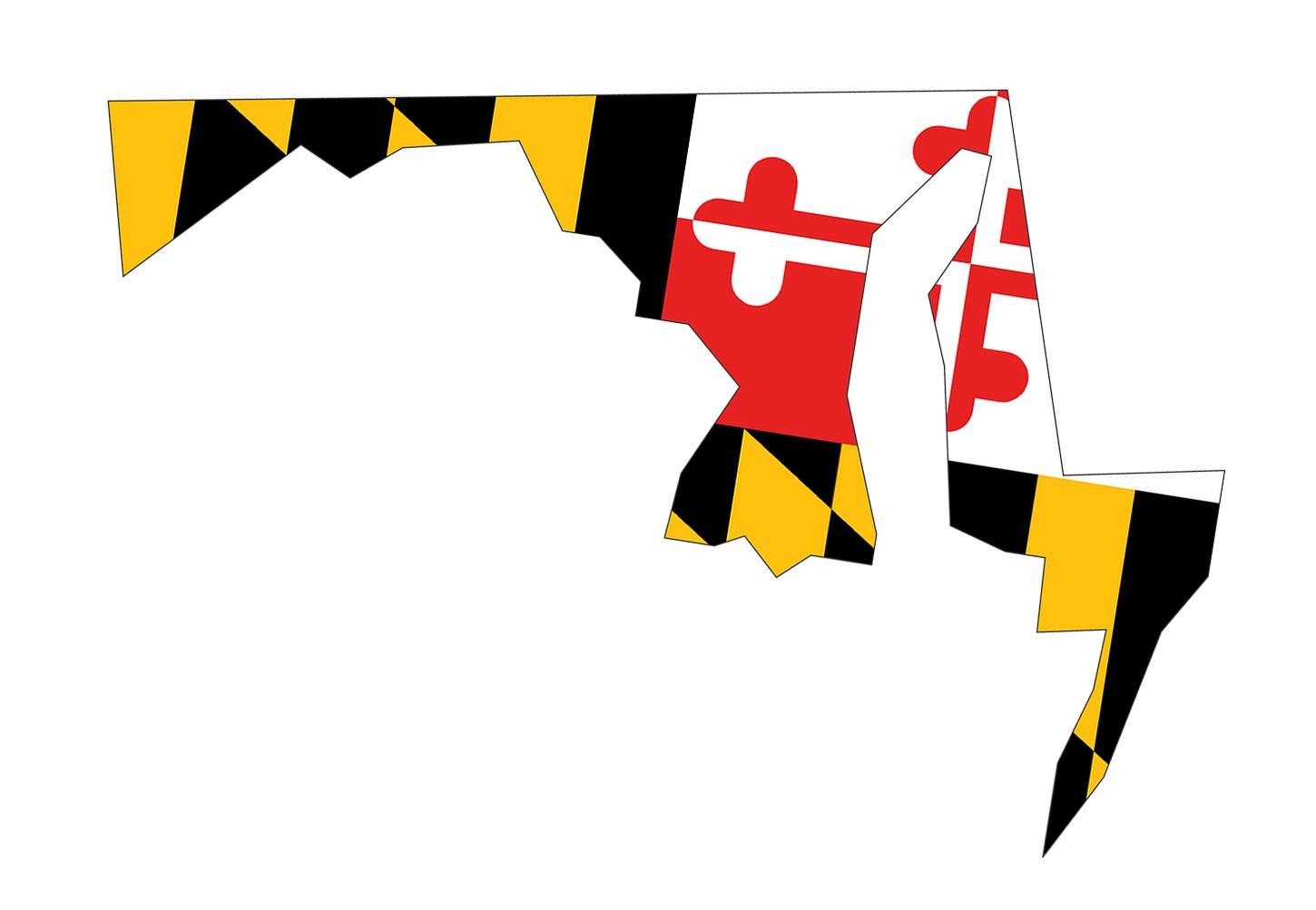 Maryland state with flag