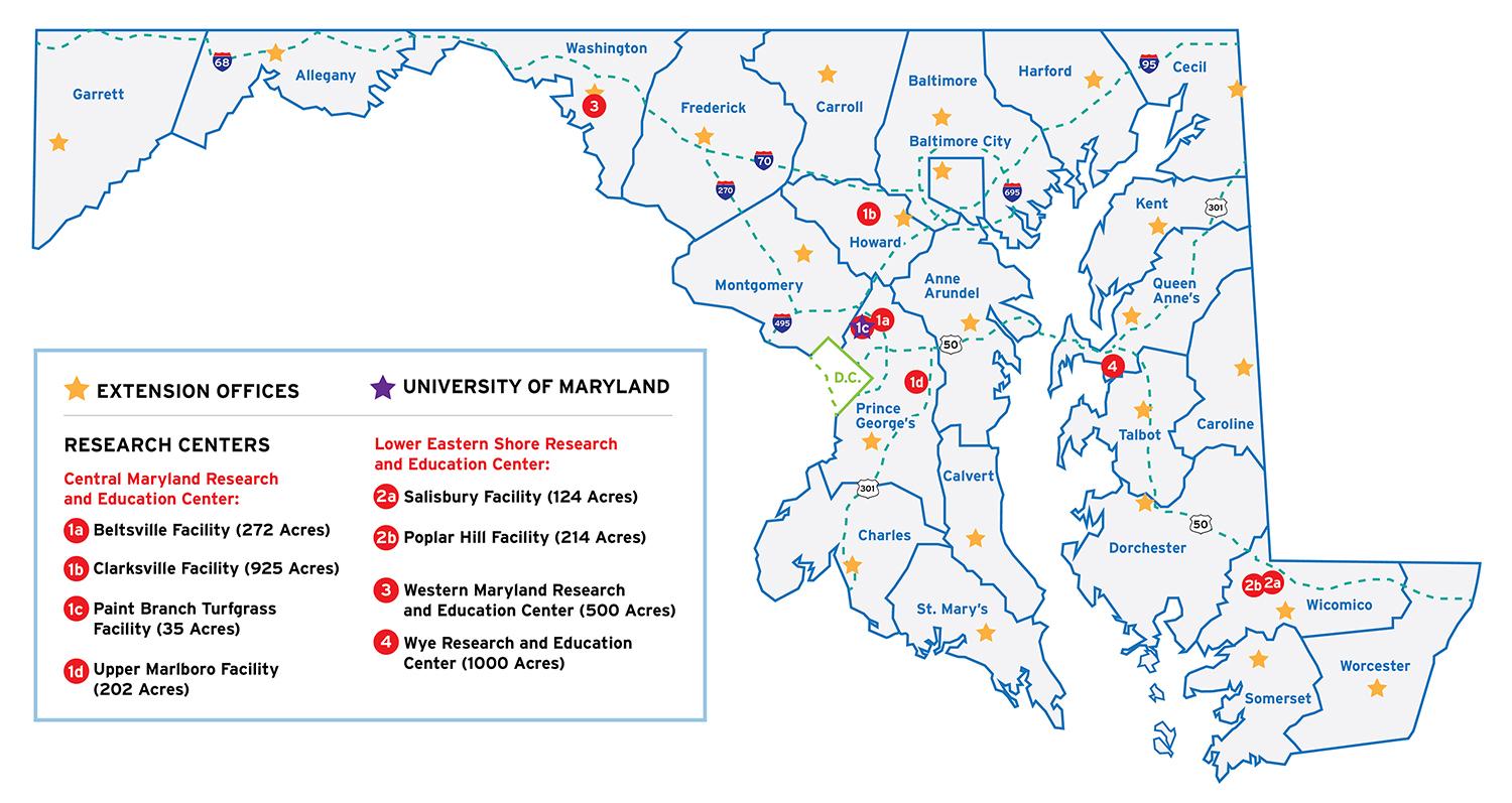 Map of University of Maryland Resource Centers