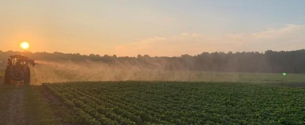 : An air-blast sprayer applying repellents over one hundred feet into a field without having to enter the field.