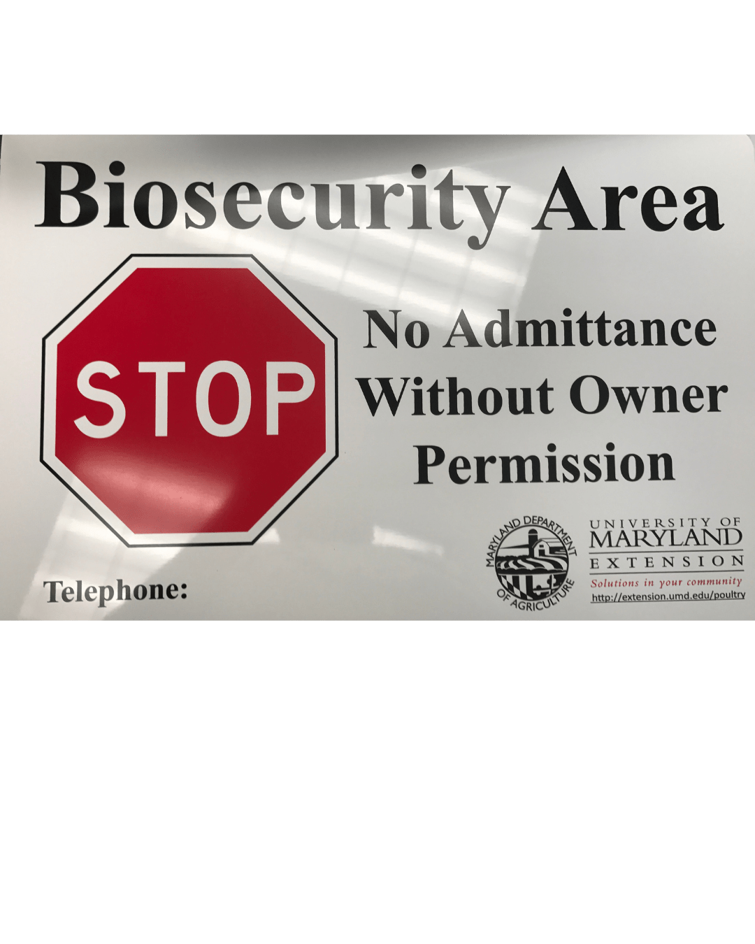 Biosecurity sign