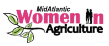 MidAtlantic Women In Agriculture Logo in pink and black writing
