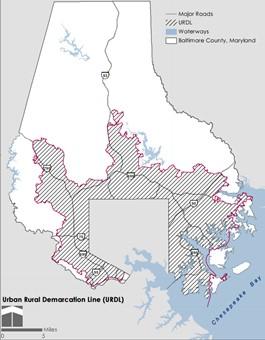 Figure 2: Urban Rural Demarcation Line in Baltimore County, MD. Mapped by the Baltimore County Planning Department: http://www.baltimorecountymd.gov/ Agencies/planning