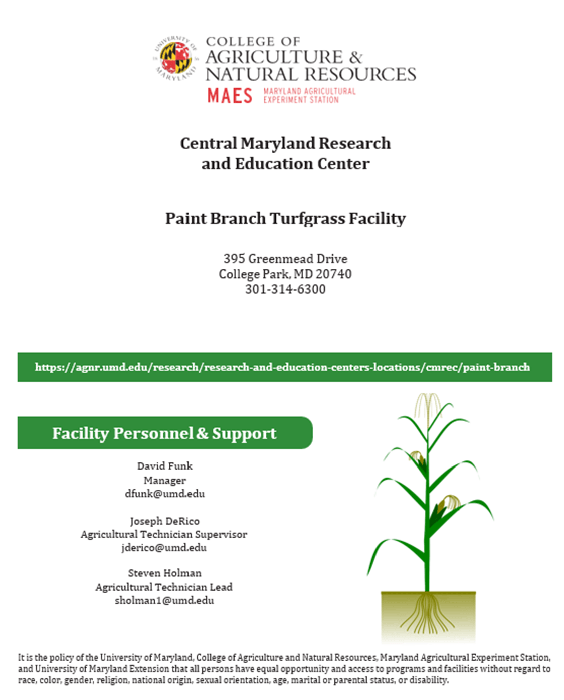 Turfgrass Facility Personnel