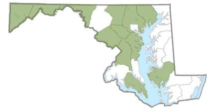 2025 reported distribution of Butterflybush. Map from Maryland Biodiversity Project.