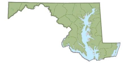 2025 reported distribution of Japanese knotweed. Map from Maryland Biodiversity Project.