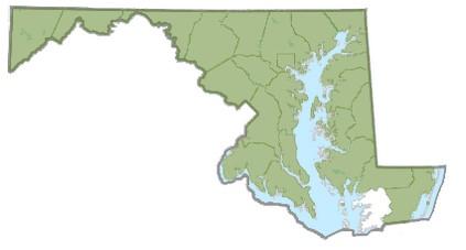 Tree-of-Heaven Maryland distribution, 2025. Map by Maryland Biodiversity Project.