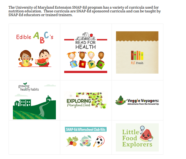 SNAP-Ed Curriculum Resources 