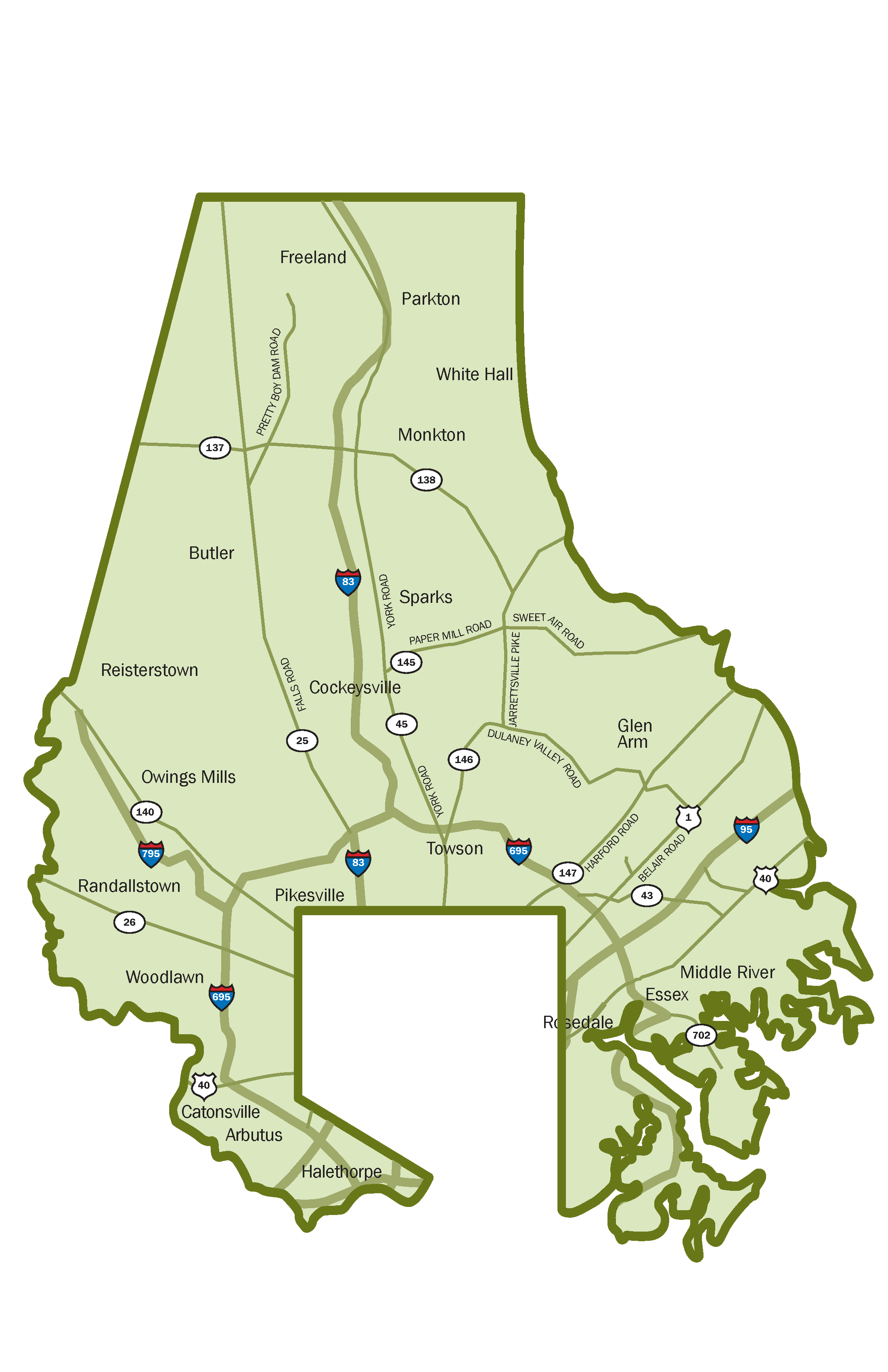 Map of Baltimore County