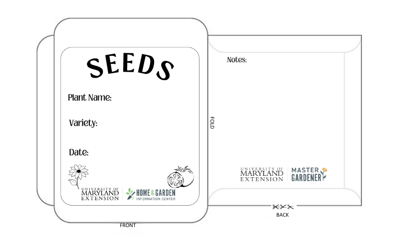 Template for a make-your-own folded seed packet.
