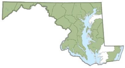 Reported Creeping Jenny infestation in Maryland. From Maryland Biodiversity Project.