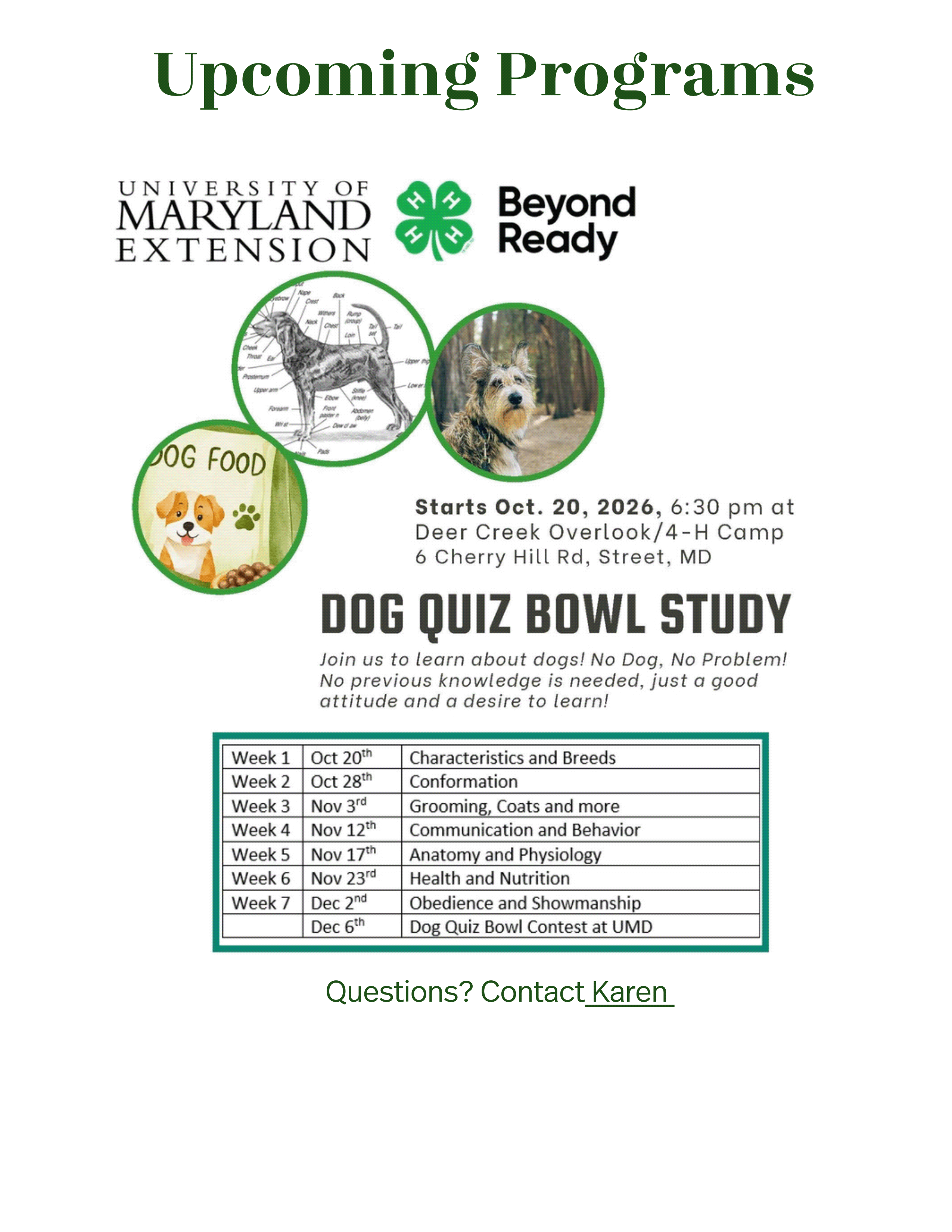 Flyer for dog bowl in harford county
